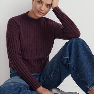 Madewell Mock Neck Crop Sweater - Size Medium